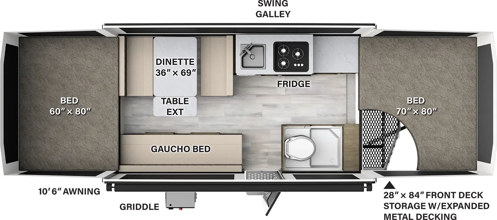 Rockwood Extreme Sports Package 2280BHESP Floorplan